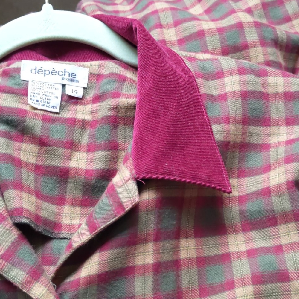 Long Plaid Dress/ Flannel - Picture 6 of 8